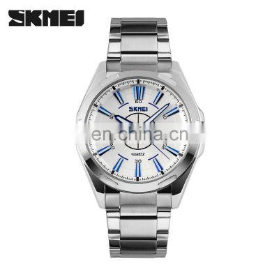 SKMEI 9118 Top Brand Luxury Watch Casual Men Black Quartz Watches Stainless Steel Waterproof Wristwatches