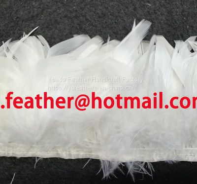 Stripped turkey feather fringe for wholesale from China