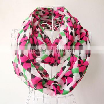 Fashionable Geometric Pattern Chiffon Printed Indian Silk Muslim Lady Scarf