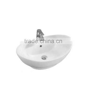 JETMAN Small Flat European Modern Bathroom Vanity Circular Ceramic Basin With Single Faucet
