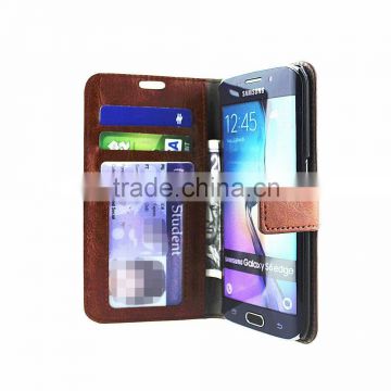 Card slot flip cover for Samsung S6 Edge plus stand holder for watching videos
