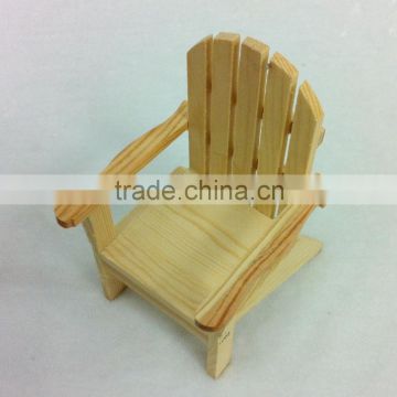 2015 new handmade wood craft unfinished small wooden chair toy on sale for gift and decoration pine