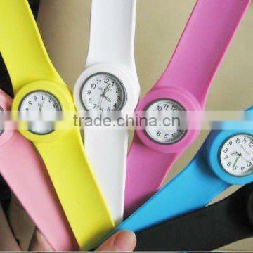 candy color adult silicone slap wrap watch ( logo available on dial)