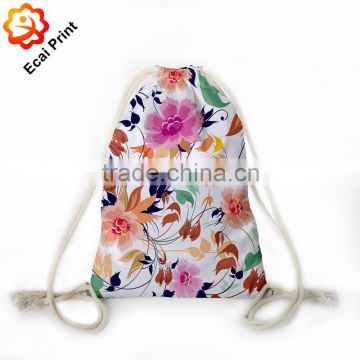good looking hot sale heat transfer printed custom drawstring backpack