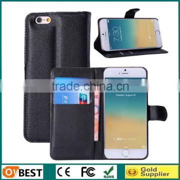 2015 new smart cover wallet high quality leather phone case for iphone 6
