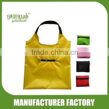 Polyester folding bag with zipper pocket