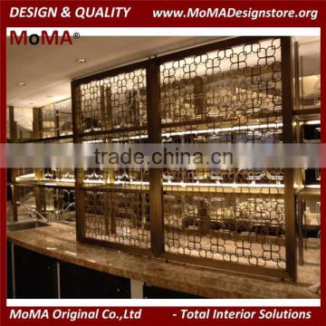 High End Custom Metal Art Work, Stainless Steel Restaurant Partition Design