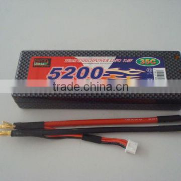 7.4v rc helicopter high rate battery pack 5200mAh 35C