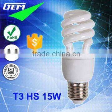 Alibaba Hot Seling 2700-6400K T2 T3 15W Half Spiral Energy Saving Lamp