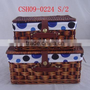 new style of willow suitcase basket