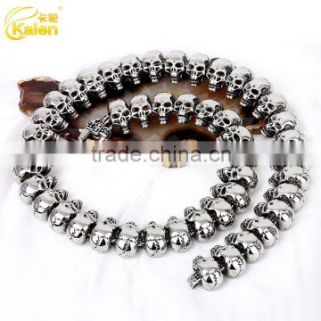 stainless steel link chain jewelry skull necklace