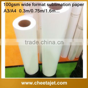 Best quality 130gsm 126inch width large format heat transfer printing paper