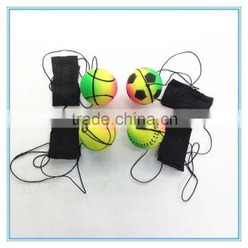 Customized Logo colorful hi bouncing Foam Rubber wrist Ball