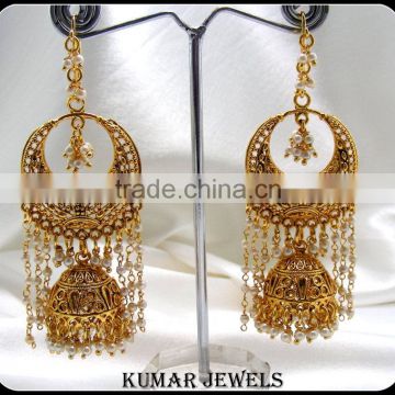 Traditional Golden Hanging Earrings