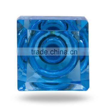 Glass small Square knob (turquoise)