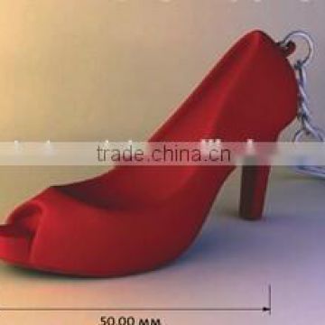 custom 3d stereoscopic high heels soft pvc keychain/Simulation high heels keychain