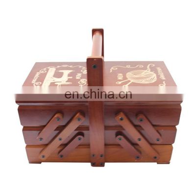 Sewing Box Custom Design Professional Wooden for Home Usage Sewing Kit Convenient Sewing Work 5 Days Pine Wood