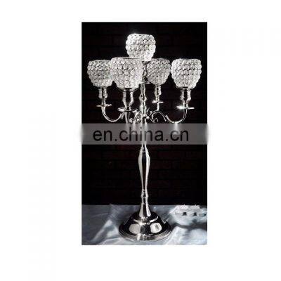 nickle plated crystal ball handmade candelabra