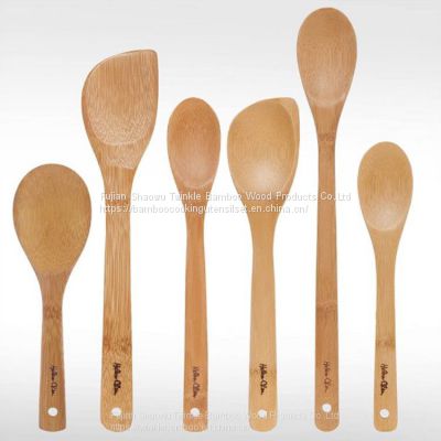 Bamboo spoon/Wholesale bamboo wooden cooking utensil set/bamboo wooden cooking tools