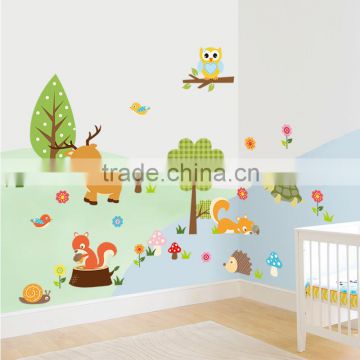 Large Zoo Animal Monkey Owls Fox Wall Decal Sticker Baby's bedroom decor
