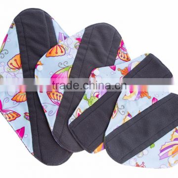 charcoal bamboo cloth pads ladies menstrual pads