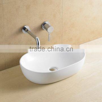 Bathroom white color oval wash basin/lavatory sink(BSJ-A8453-2)