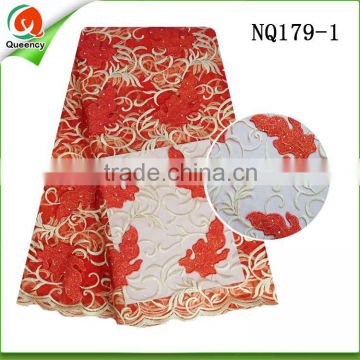 african french lace fabric high quality 5 yards nigerian lace fabrics NQ179-1