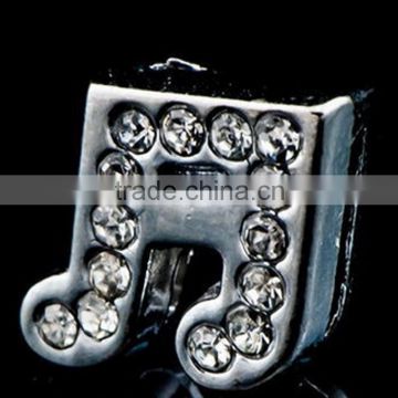 Popular Rhinestone Music Sign 8mm Slide Charms Shining Beads