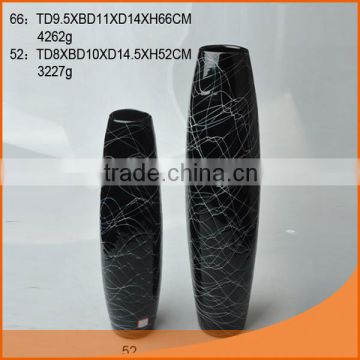 wholesale high quality black glass vase
