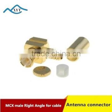 Right Angle MCX male jack rf coaxial connector for cable