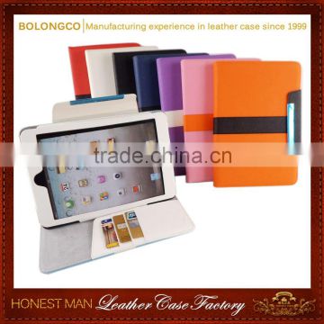 360 degree rotating High quality Stripe wallet leather case for iPad mini 4