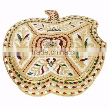 Apple shaped decorative handmade Meenakari Chocolate Box / Dry Fruit Box