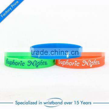 Wholesale custom eco-friendly printed silicone wristband for big party