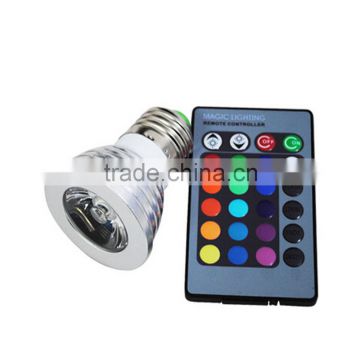 2016 new arrival E27 3W RGB LED Bulb with 16 Color Change + IR Remote Control Energy Saving SD-001