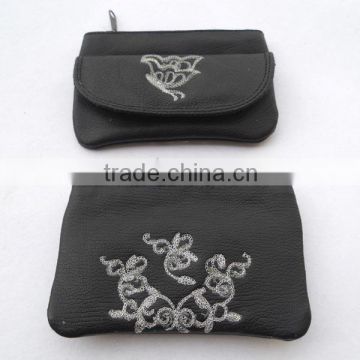 2016 promotional leather women's wallet with embroidery