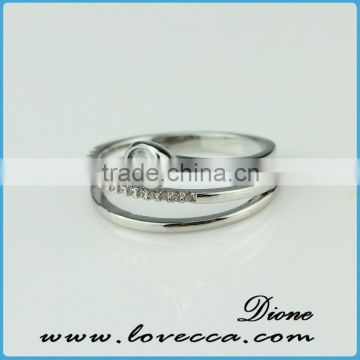 New Trendy Fashion Jewelry Diamonique Sterling Micropave Insert Ring, Diamond CZ ring