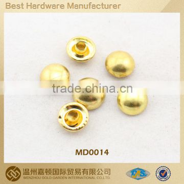 Gold color Metal rivet for apparel bag shoe, various Fashion designs customized