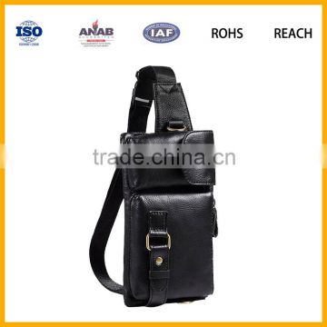 Factory Direct Sale High Quality Elegant PU Waist Bag with Two Small Pockets for Out sports, Business
