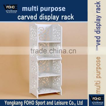 FH-CDR8030 DIY fashion portable pure white wood-plastic display storage shelf