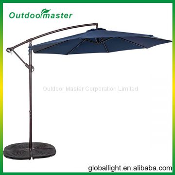 Outdoor Navy Blue 10ft Metal Banana Umbrella with Crank