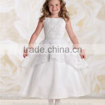 new fashion off shoulder lace baby gown satin girl dress