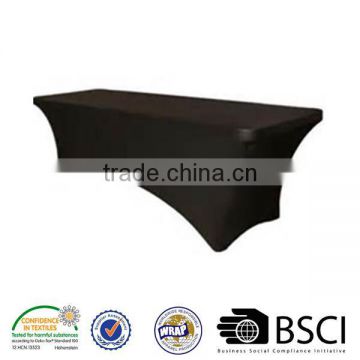 table with fitted stretch table cover and rectangle tablecloth