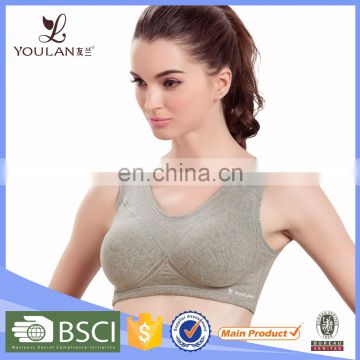 Hot Sale Delicate Young Women Soft and Breathable padded sports bra