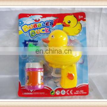 Hot sale kids plastic toy friction duck shape soap bubble gun
