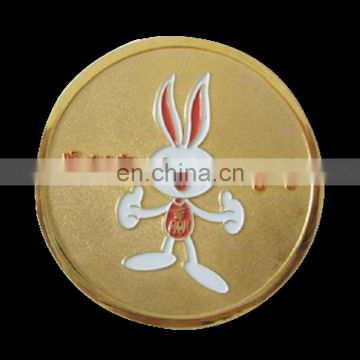 Alibaba wholesale customized enqgraved rabbit logo souvenir gold coin