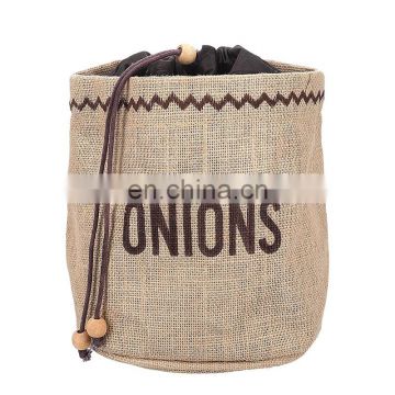 jute onion onion preserving storage bin with blackout lining hessian potato onion garlic  storage basket