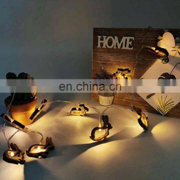 Fairy Wooden Rabbit LED String Light Easter Party Decoration Light