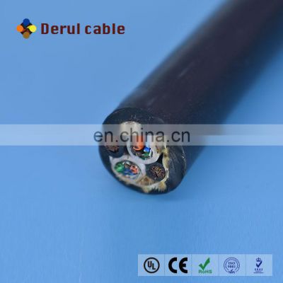 Underwater power cable with 4 twisted pair cat5 ethernet wire underwater camera cable
