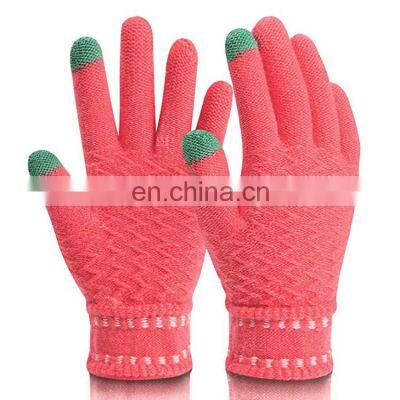 HY Winter Gloves Touch Screen Heat Gloves Lithium Anti-Freeze Knitted Warm Glove Jacquard