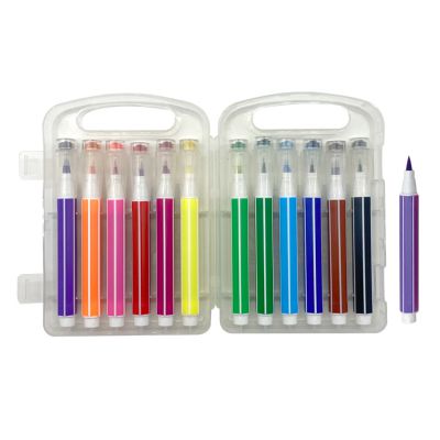 Factory custom 12 24 36 48 water color brush soft felt tip art markers watercolor brush pen set with stamps